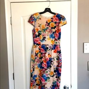 Betsy Johnson Floral Midi Dress